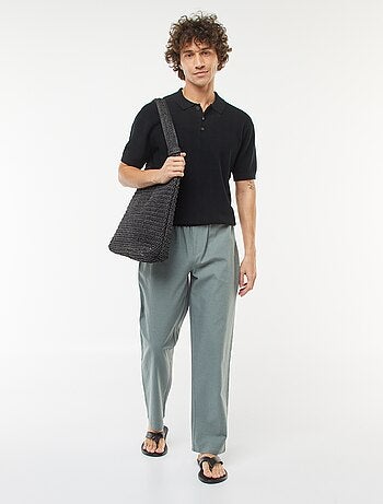 Pantalon en lin mélangé coupe droite