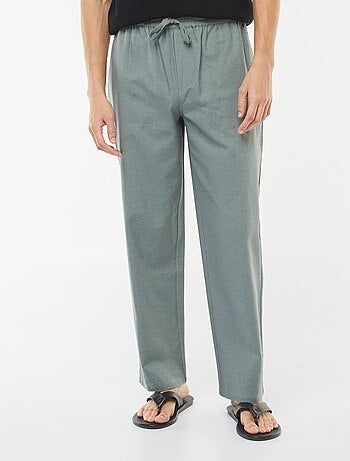 Pantalon en lin mélangé coupe droite