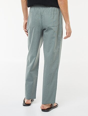 Pantalon en lin mélangé coupe droite