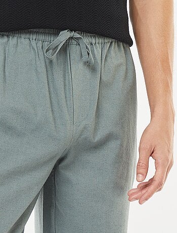 Pantalon en lin mélangé coupe droite