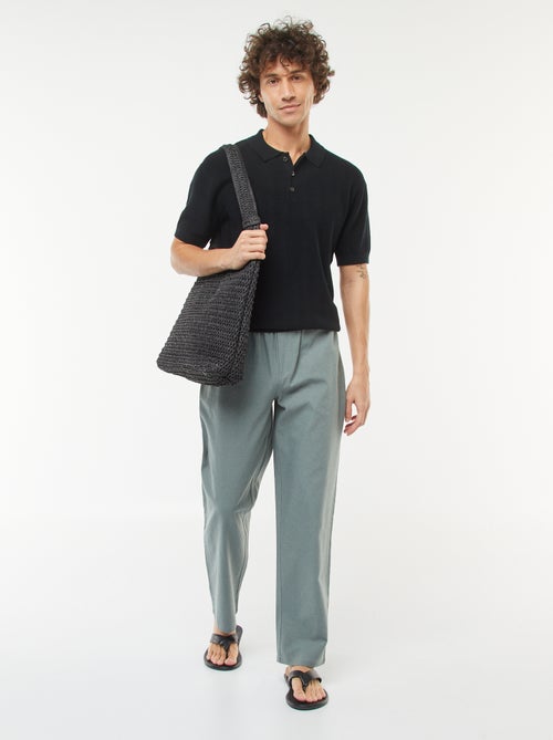 Pantalon en lin mélangé coupe droite - Kiabi