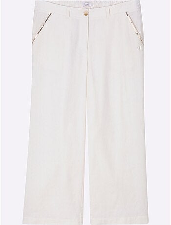 Pantalon En Lin Mélange Lin Et Viscose - Taille Standard - Sheego