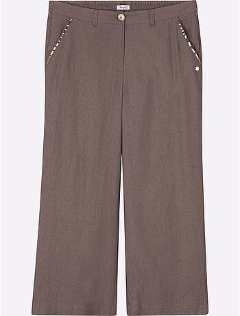 Pantalon En Lin Mélange Lin Et Viscose - Taille Standard - Sheego