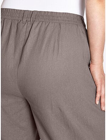 Pantalon En Lin Mélange Lin Et Viscose - Taille Standard - Sheego