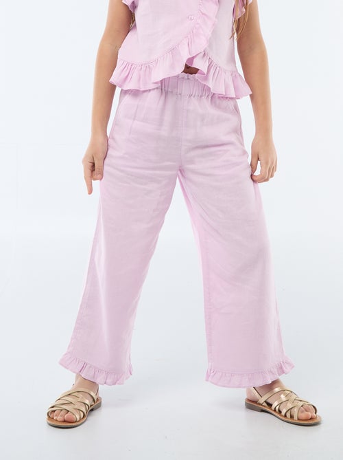 Pantalon en lin mélangé - Kiabi