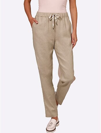 Pantalon En Lin Mélange Viscose-lin Estival - Taille Standard - Helline