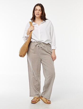 Pantalon en lin mélangé wide leg
