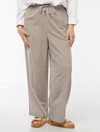Pantalon en lin mélangé wide leg