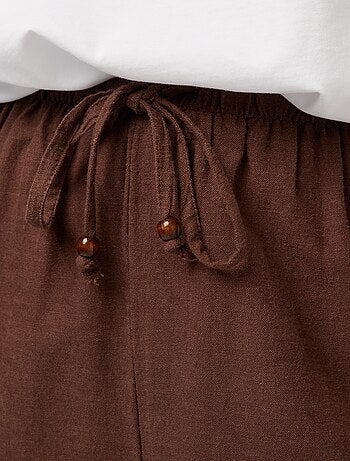Pantalon en lin mélangé wide leg
