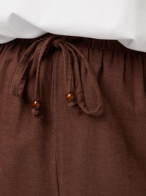 Pantalon en lin mélangé wide leg - Kiabi