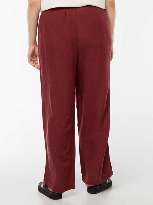 Pantalon en lin mélangé wide leg - Kiabi