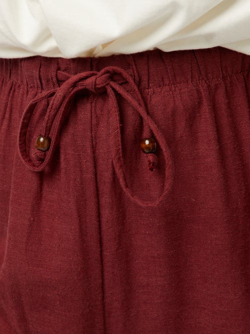 Pantalon en lin mélangé wide leg - Kiabi