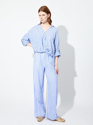 Pantalon en lin rayé MO Fashion