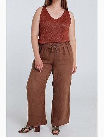 Pantalon en lin uni