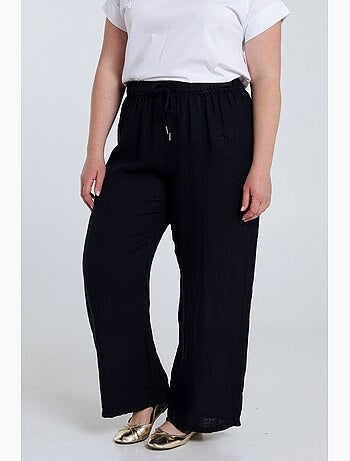 Pantalon en lin uni PAPRIKA