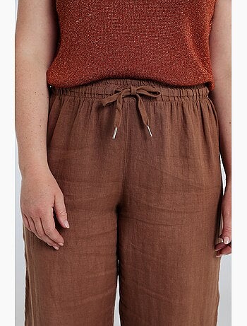 Pantalon en lin uni PAPRIKA