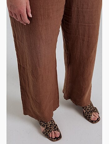 Pantalon en lin uni PAPRIKA
