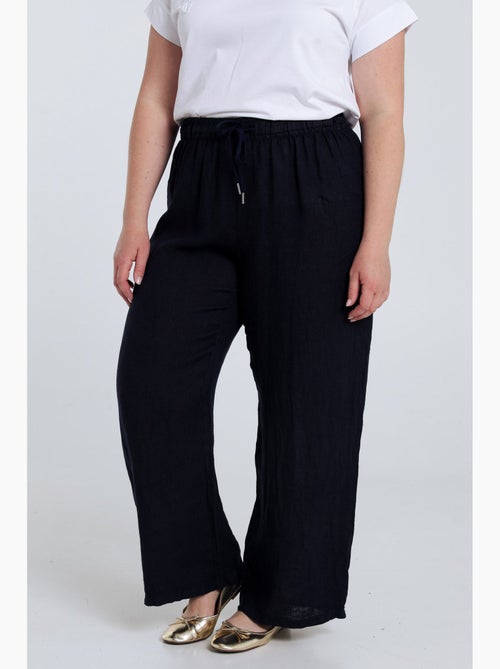 Pantalon en lin uni PAPRIKA - Kiabi