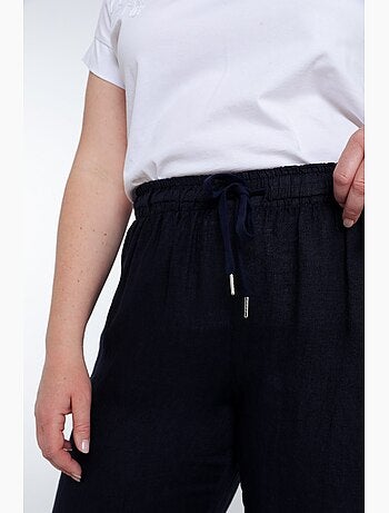 Pantalon en lin uni PAPRIKA