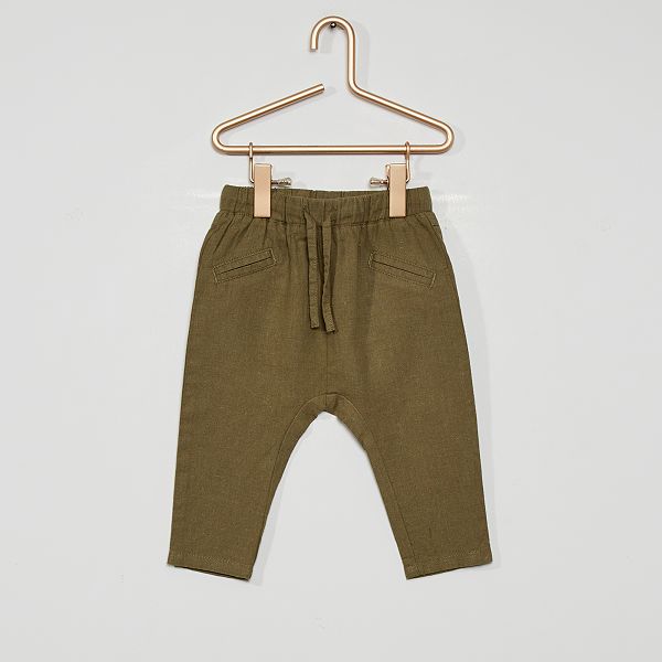 Pantalon En Lin Bebe Garcon Vert Lichen Kiabi 7 00