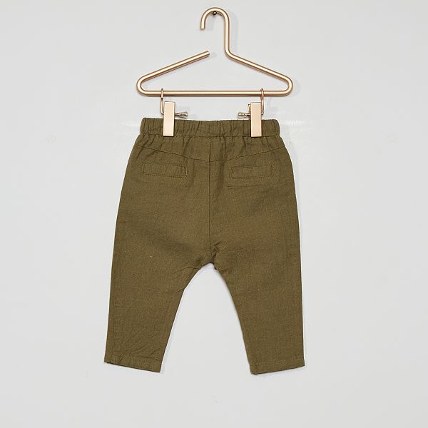 Pantalon En Lin Bebe Garcon Vert Lichen Kiabi 7 00