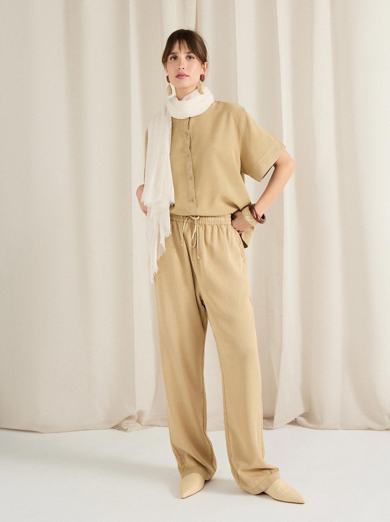 Pantalon en lyocell MO Fashion Beige - Kiabi