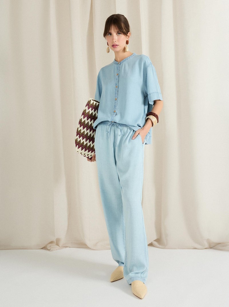 Pantalon en lyocell MO Fashion Bleu - Kiabi