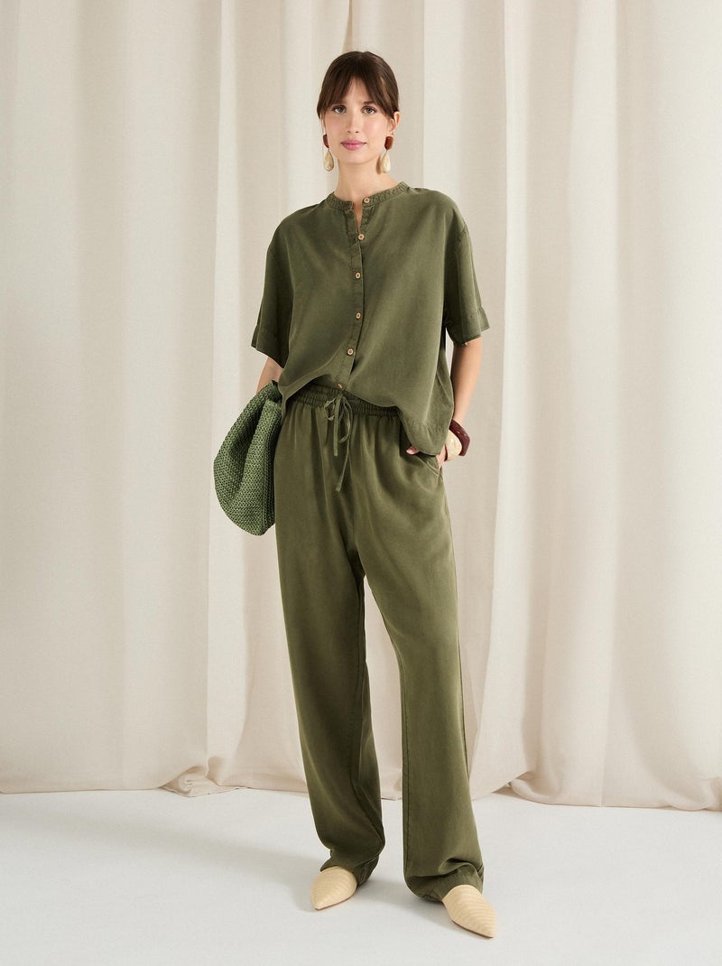 Pantalon en lyocell MO Fashion Vert - Kiabi