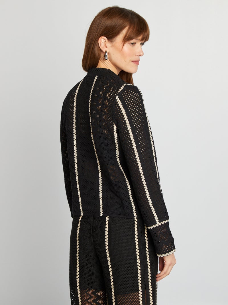Top Noir à Motif Macramé H&M - Taille L, Neuf Sans étiquettes, Style Bohème Décontracté