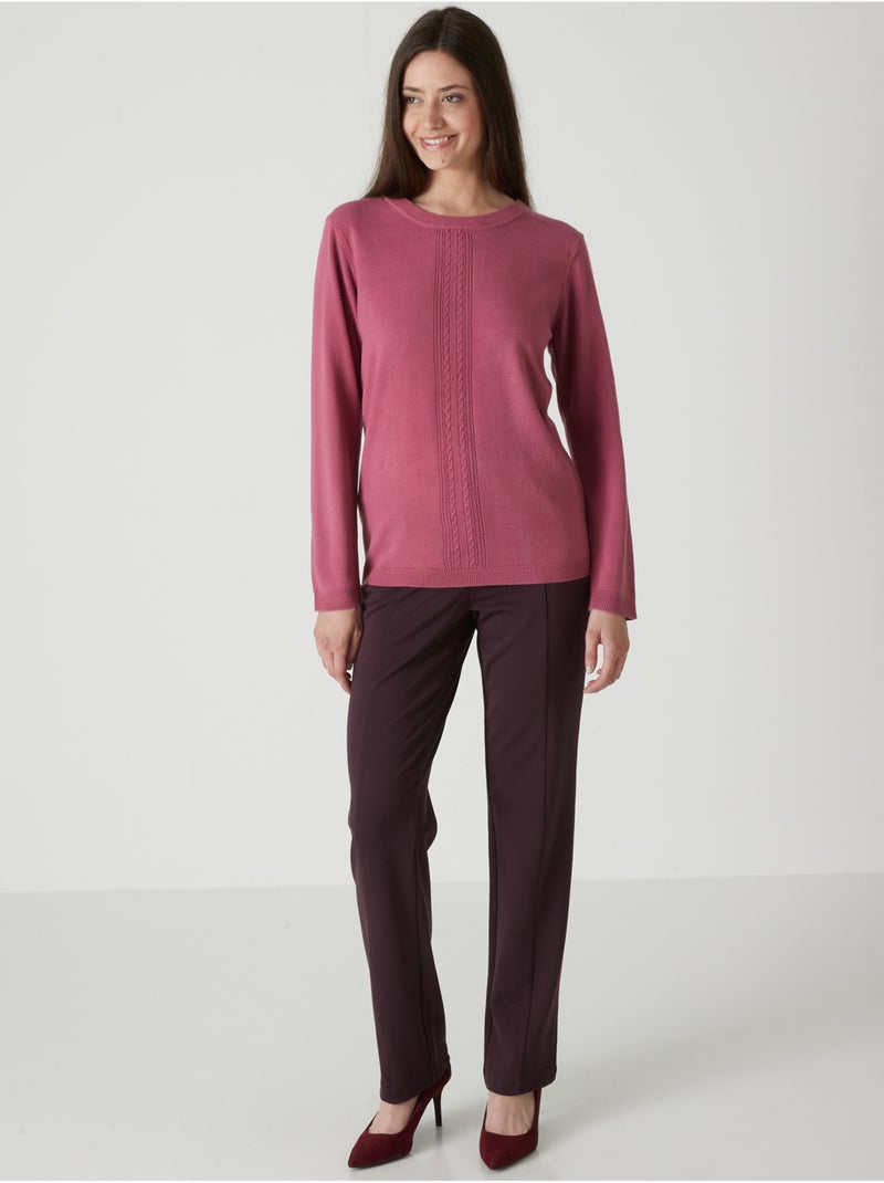 Pantalon en maille - DAXON Violet prune - Kiabi