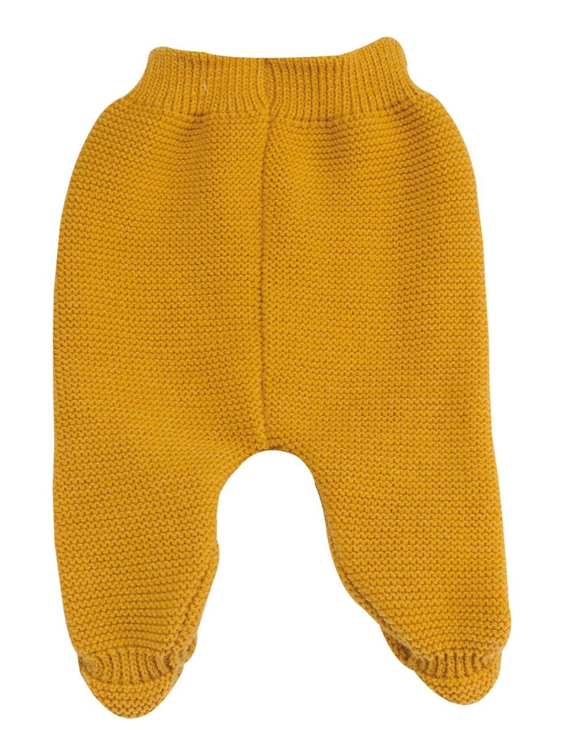 Pantalon en maille - layette naissance Moutarde - Kiabi