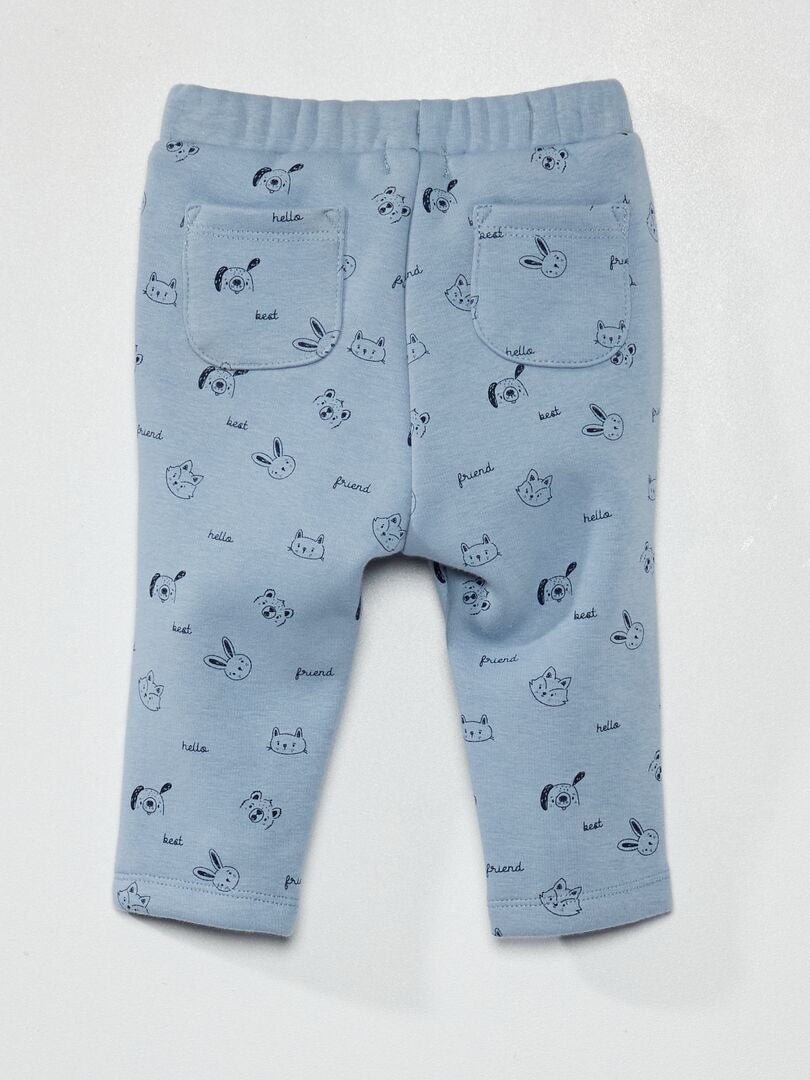 Pantalon en maille à imprimé 'animaux' Bleu - Kiabi