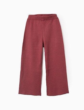 Pantalon en maille ajourée à jambe large