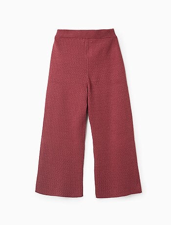 Pantalon en maille ajourée à jambe large