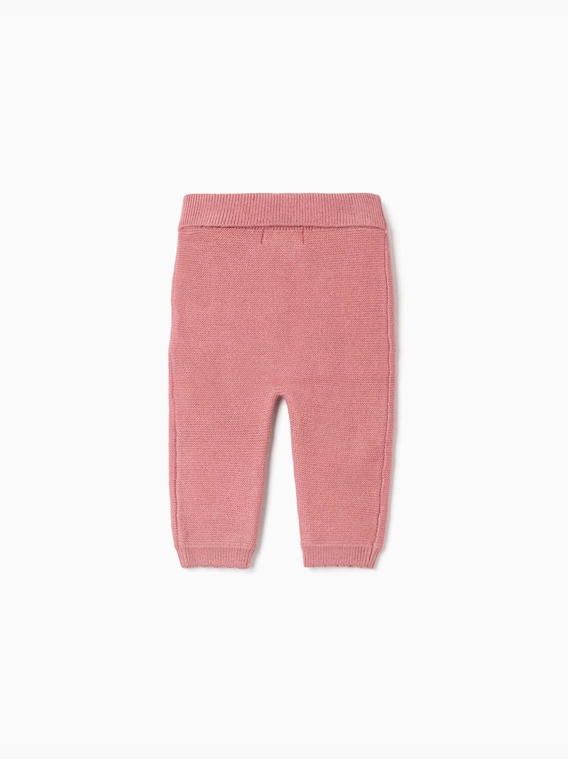 Pantalon en maille avec nœud décoratif Rose - Kiabi