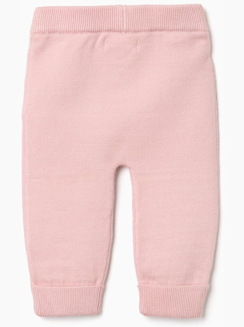 Pantalon en maille avec taille élastique Rose clair - Kiabi