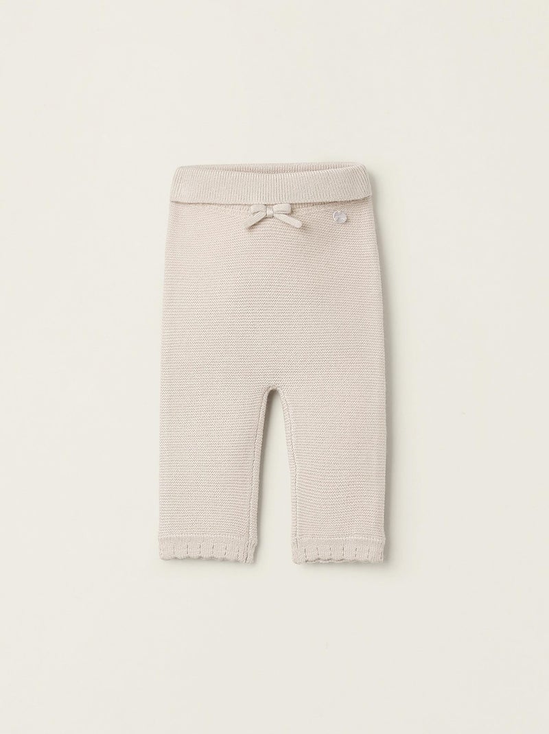 Pantalon en maille beige pour nouveau-né Beige clair - Kiabi
