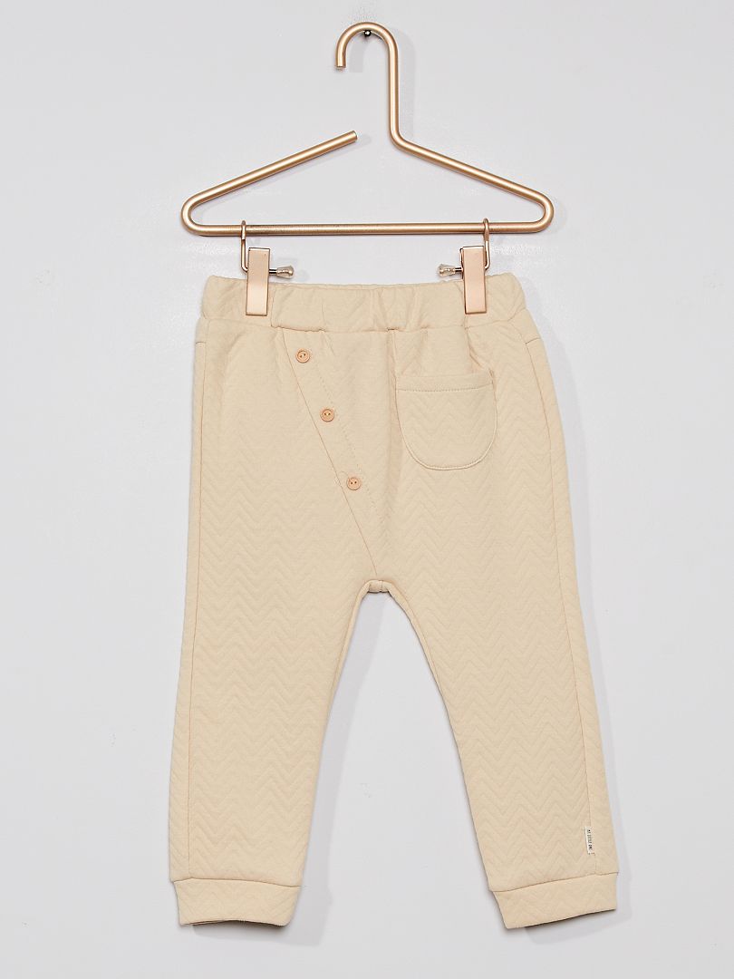 Pantalon en maille beige - Kiabi