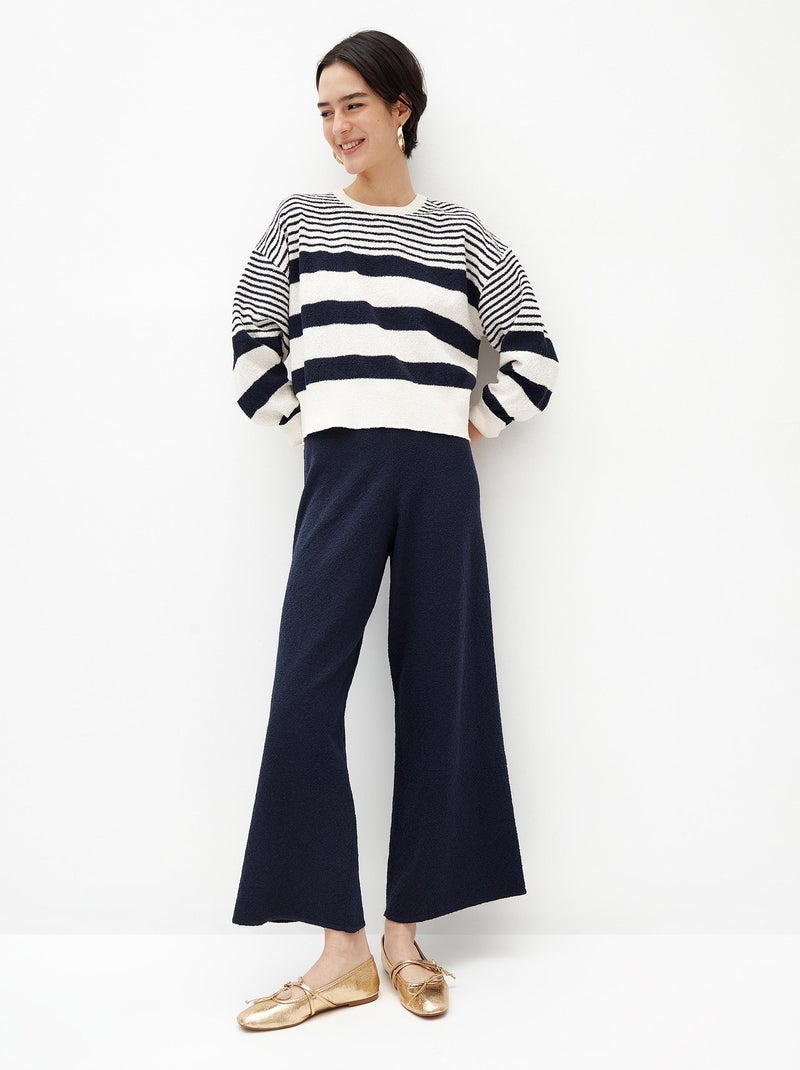 Pantalon en maille Bleu - Kiabi