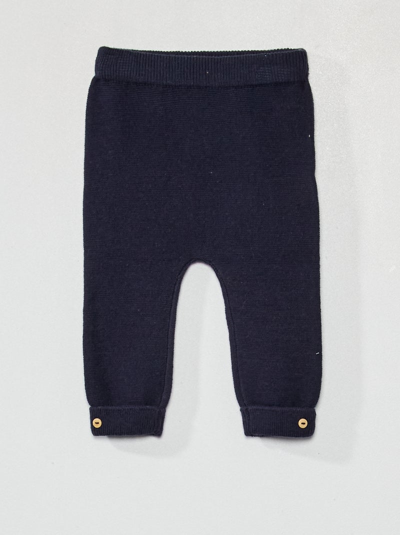 Pantalon en maille bleu marine - Kiabi