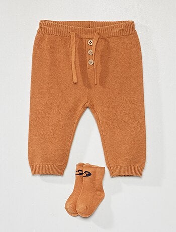 Pantalon en maille + chaussettes - Kiabi