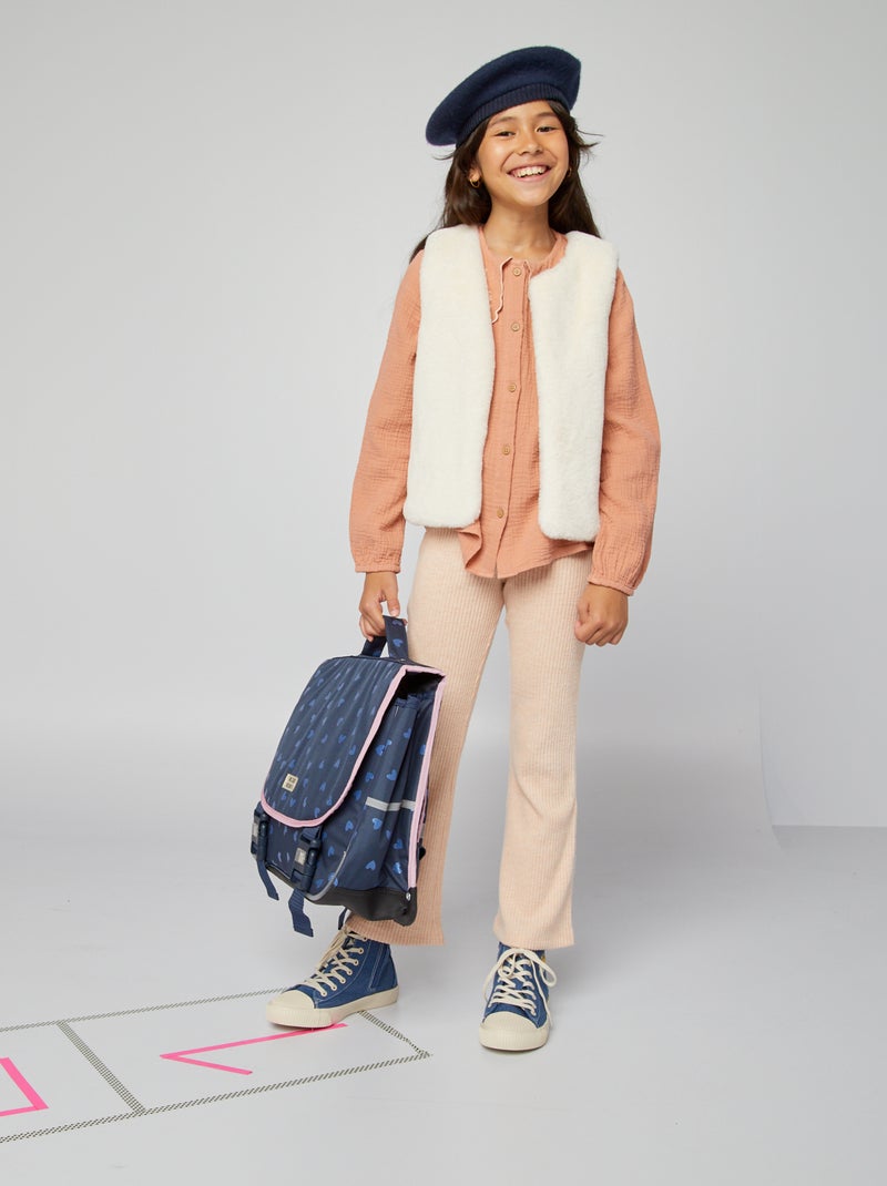 Pantalon en maille côtelée Beige - Kiabi