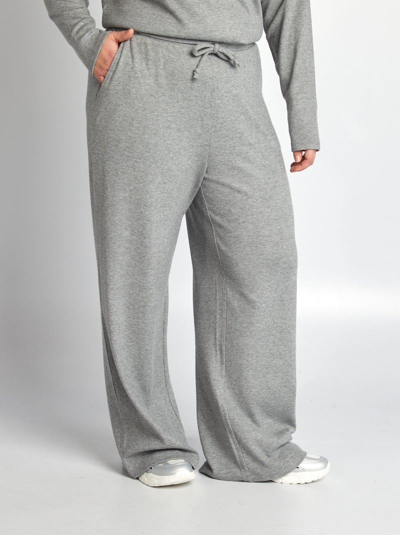 Pantalon en maille douce Gris - Kiabi