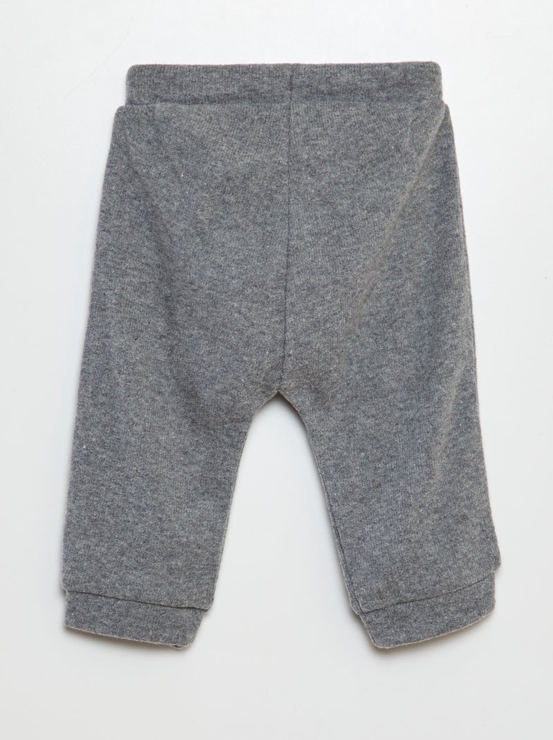 Pantalon en maille doudou Gris - Kiabi