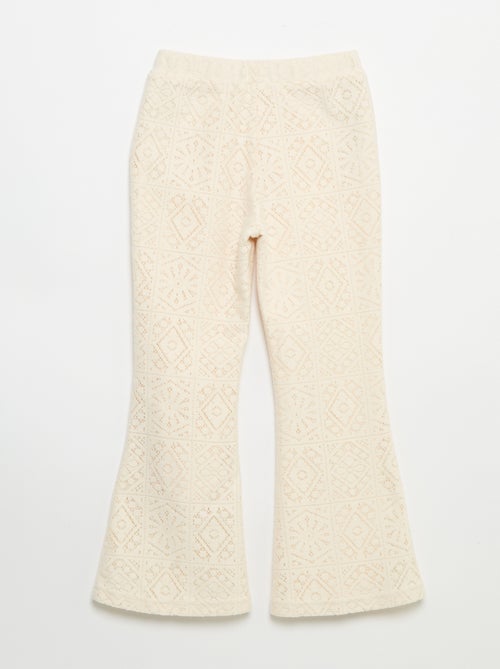 Pantalon en maille effet crochet coupe flare - Kiabi