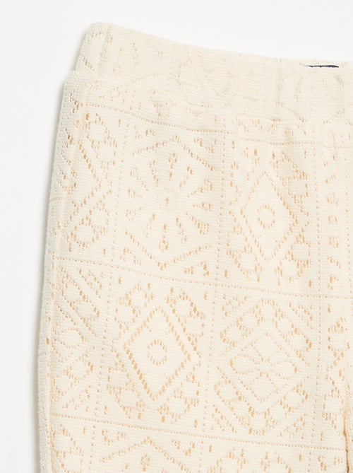 Pantalon en maille effet crochet coupe flare - Kiabi