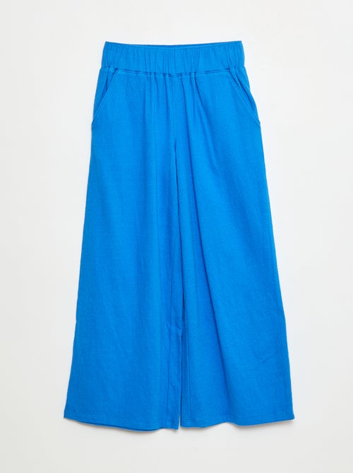 Pantalon en maille froissée coton - Kiabi