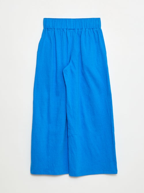 Pantalon en maille froissée coton - Kiabi