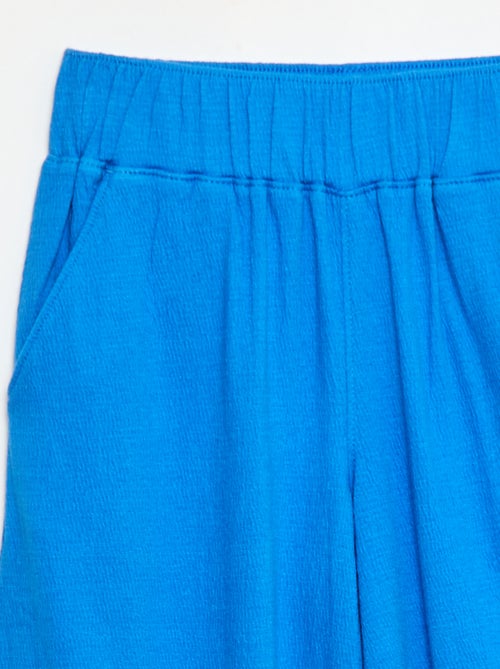 Pantalon en maille froissée coton - Kiabi