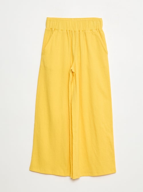 Pantalon en maille froissée coton - Kiabi